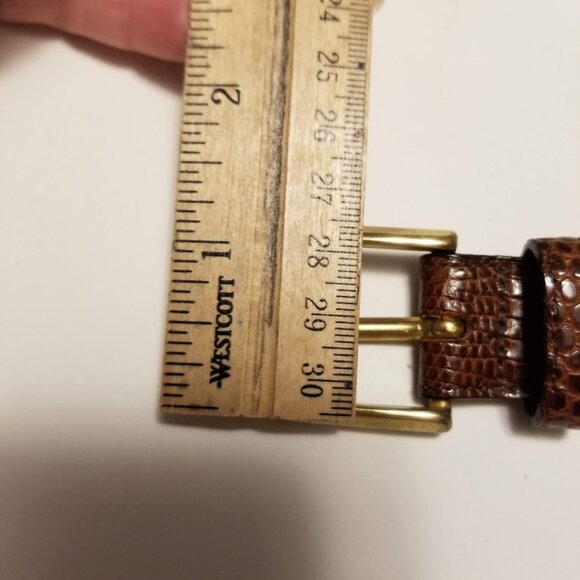 Brighton Lizard Leather Brown Belt, Size 34, Unisex, Reptile, Dress Belt - Picture 10 of 13